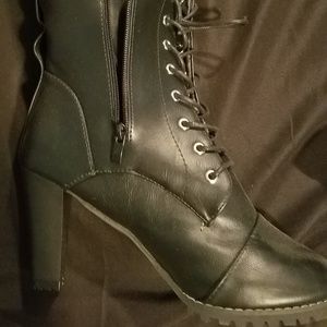 Heeled combat boots